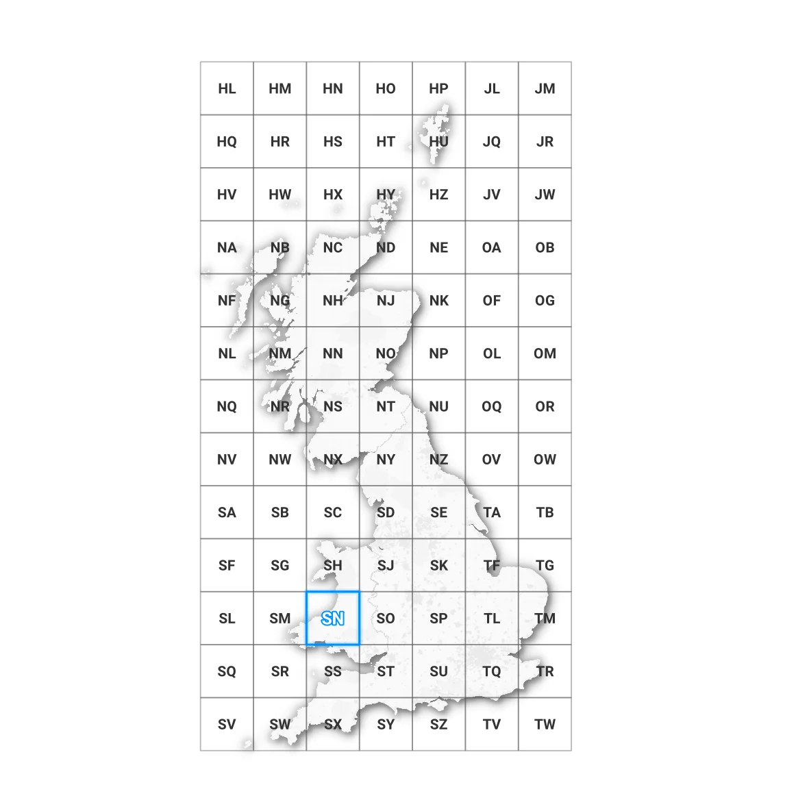 100 km grid square