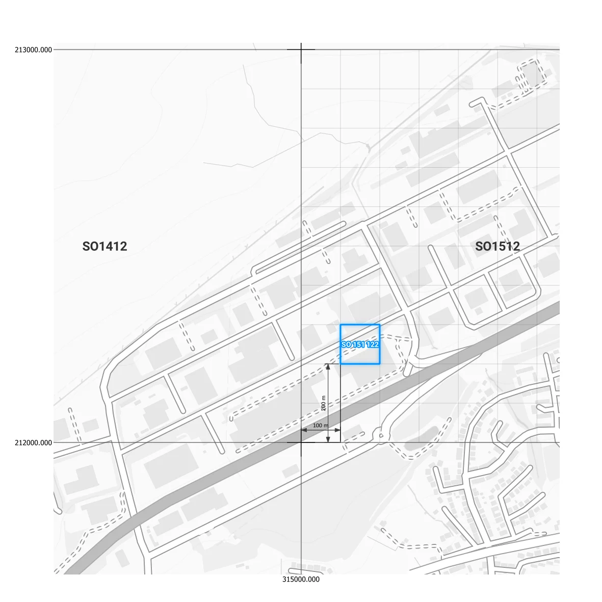 100 m grid square